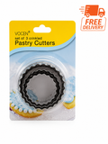 3-Piece Crinkle Pastry Cutter Set – Scalloped Dough & Cookie Cutters