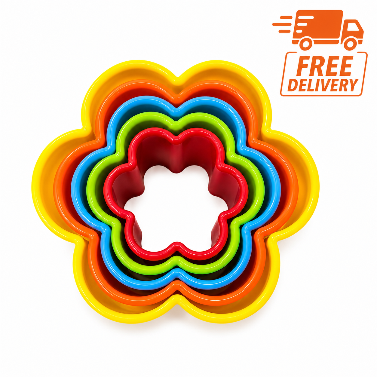 5-Piece Flower-Shaped Cookie & Pastry Cutter Set