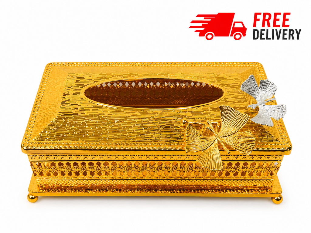 Luxury Golden Tissue Box Cover