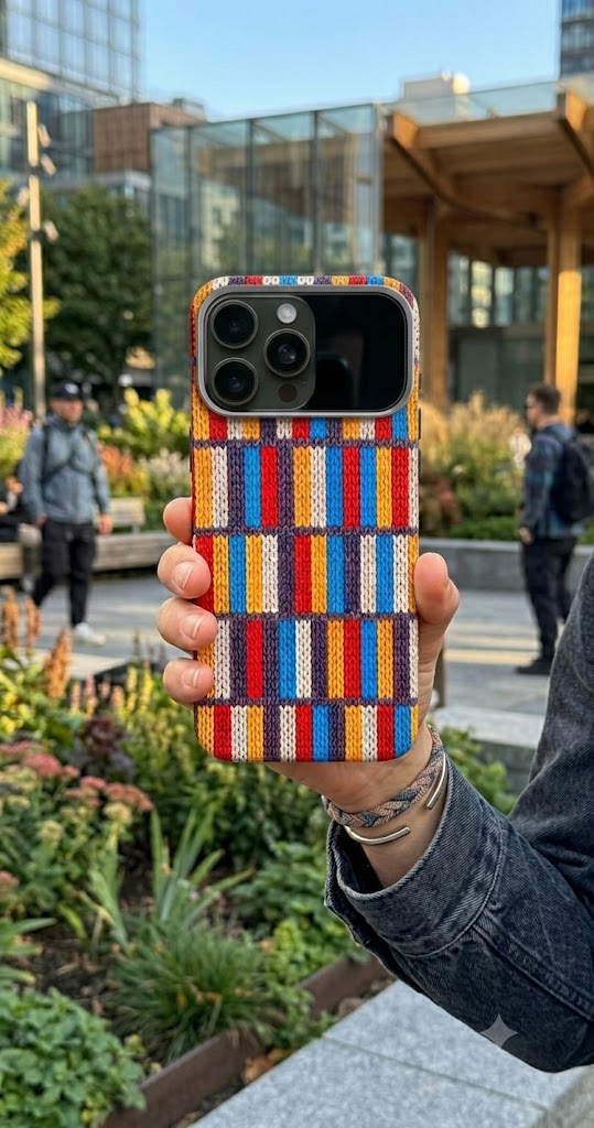 Colorful Knitted Pattern iPhone 17 Pro Max Back Cover