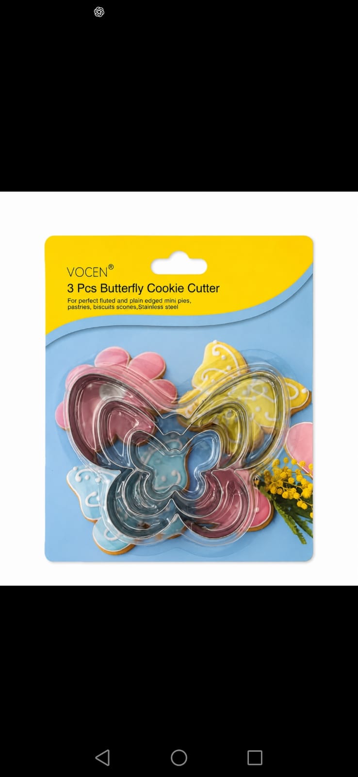3-Piece Stainless Steel Butterfly Cookie Cutter Set