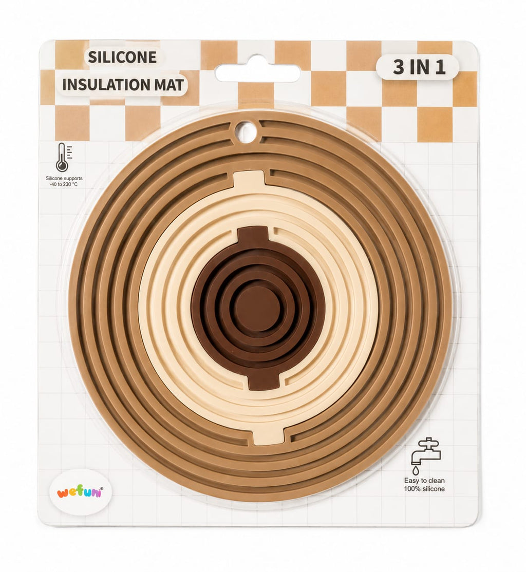 3-Piece Nesting Circular Silicone Heat Insulation Mat Set