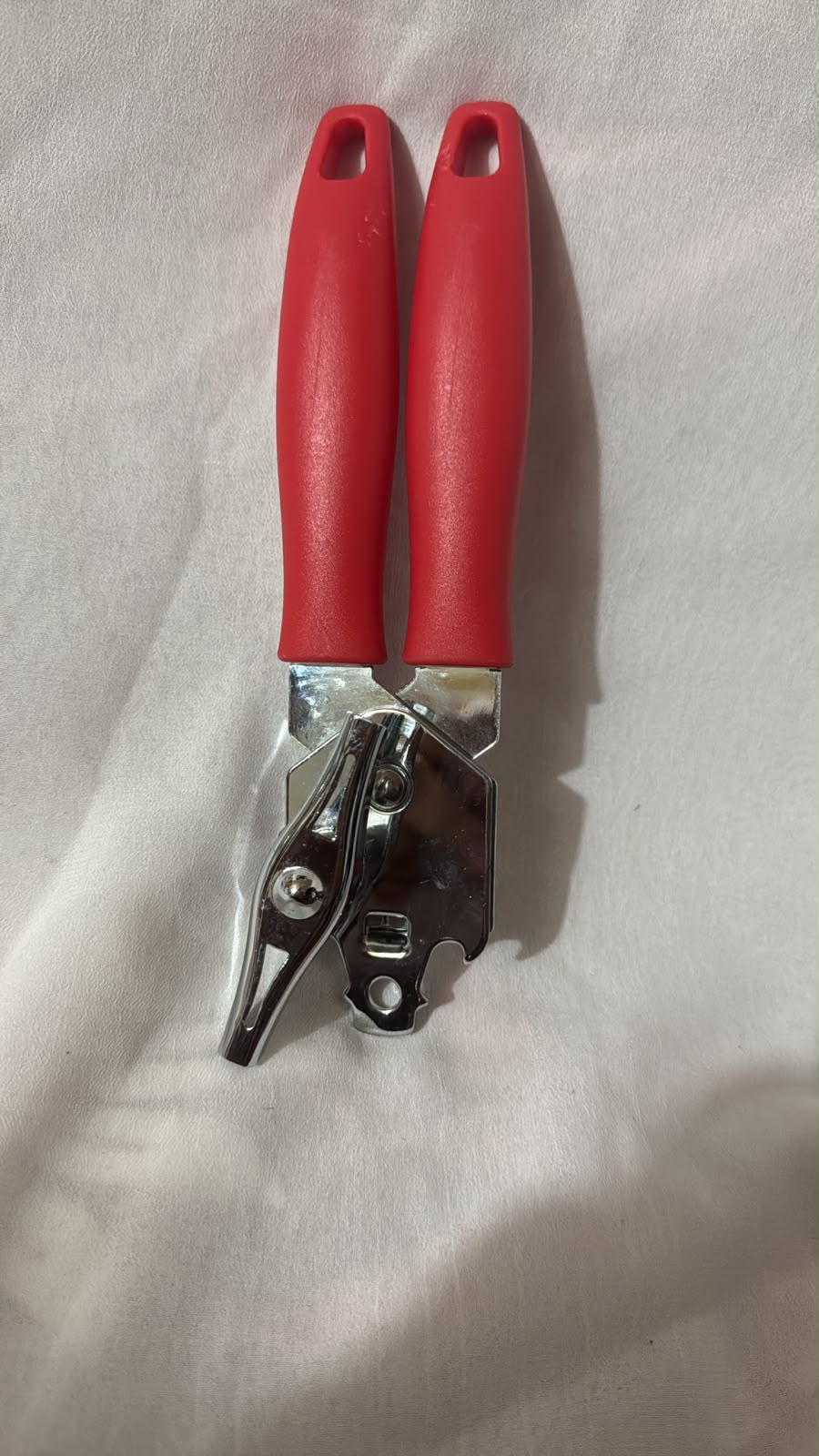 Heavy-Duty Manual Can Opener with Ergonomic Red Handles