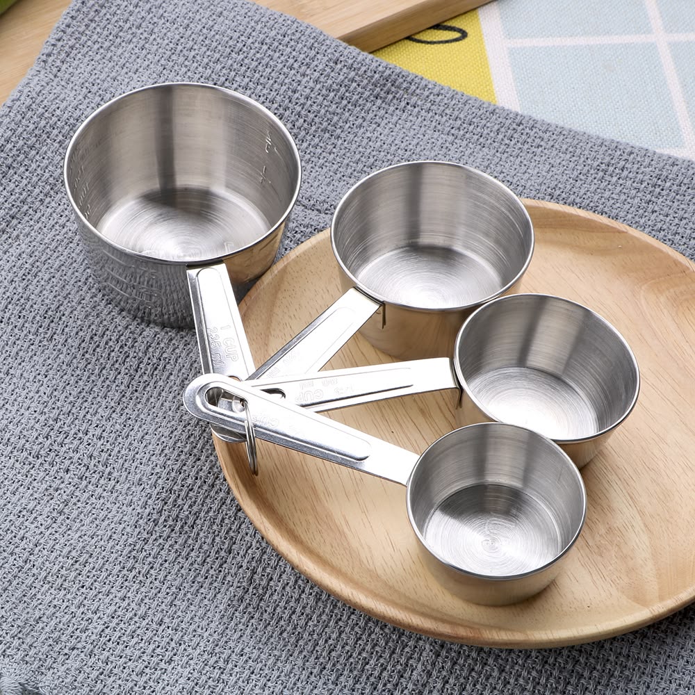 4-Piece Stainless Steel Measuring Cup Set