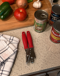 Heavy-Duty Manual Can Opener with Ergonomic Red Handles