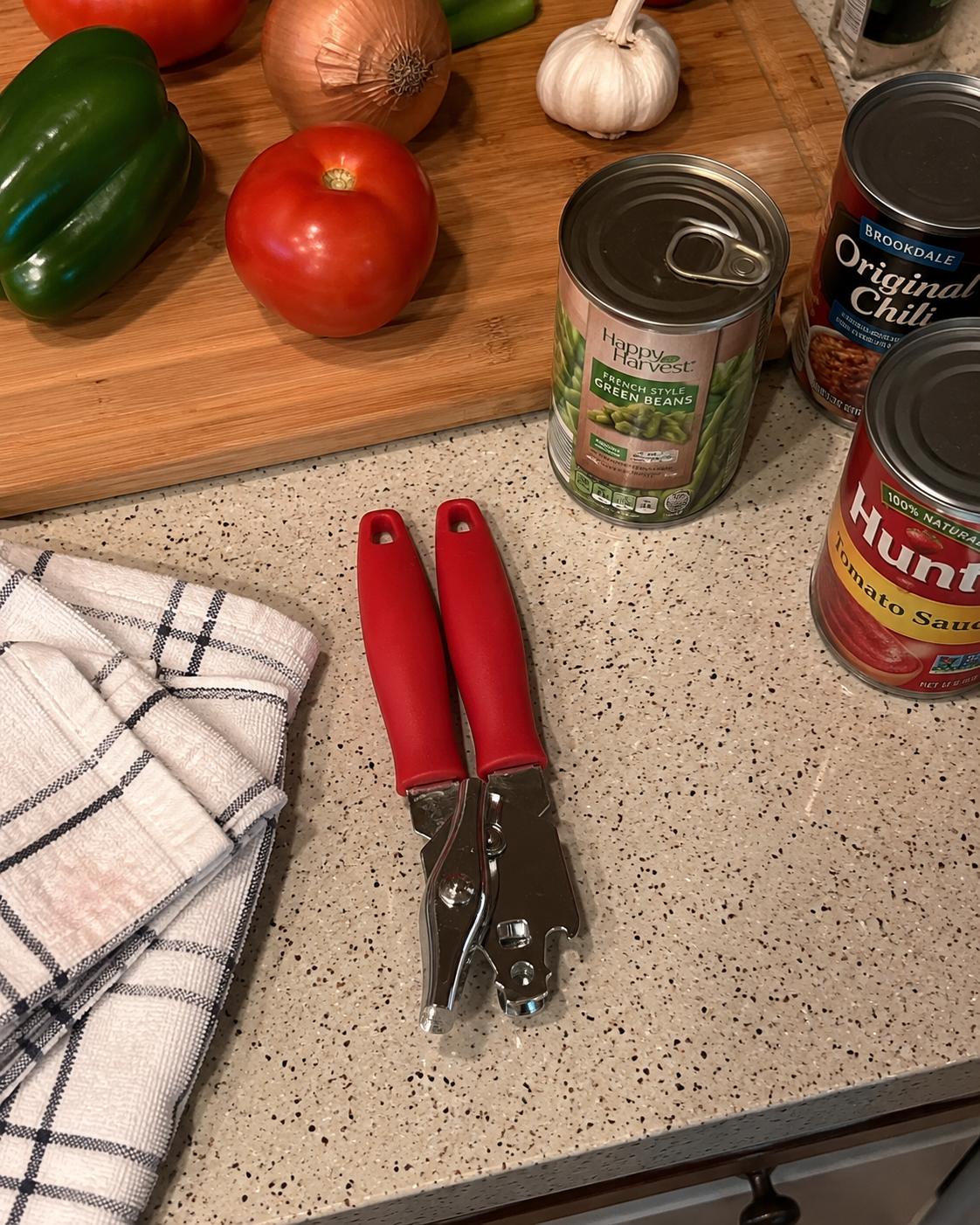Heavy-Duty Manual Can Opener with Ergonomic Red Handles