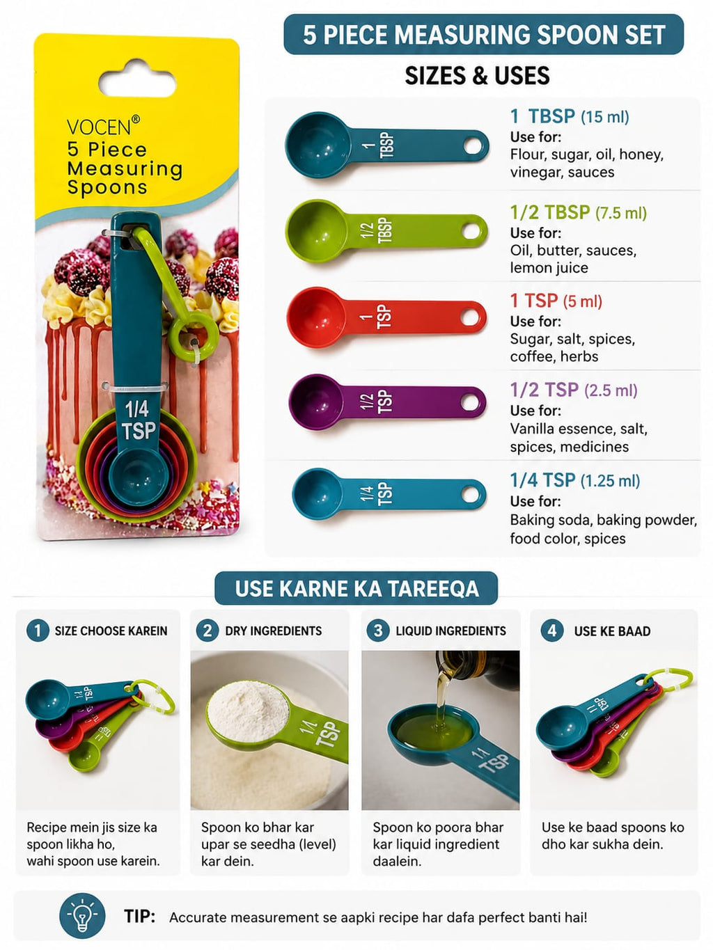 5-Piece Measuring Cups & Spoons Set