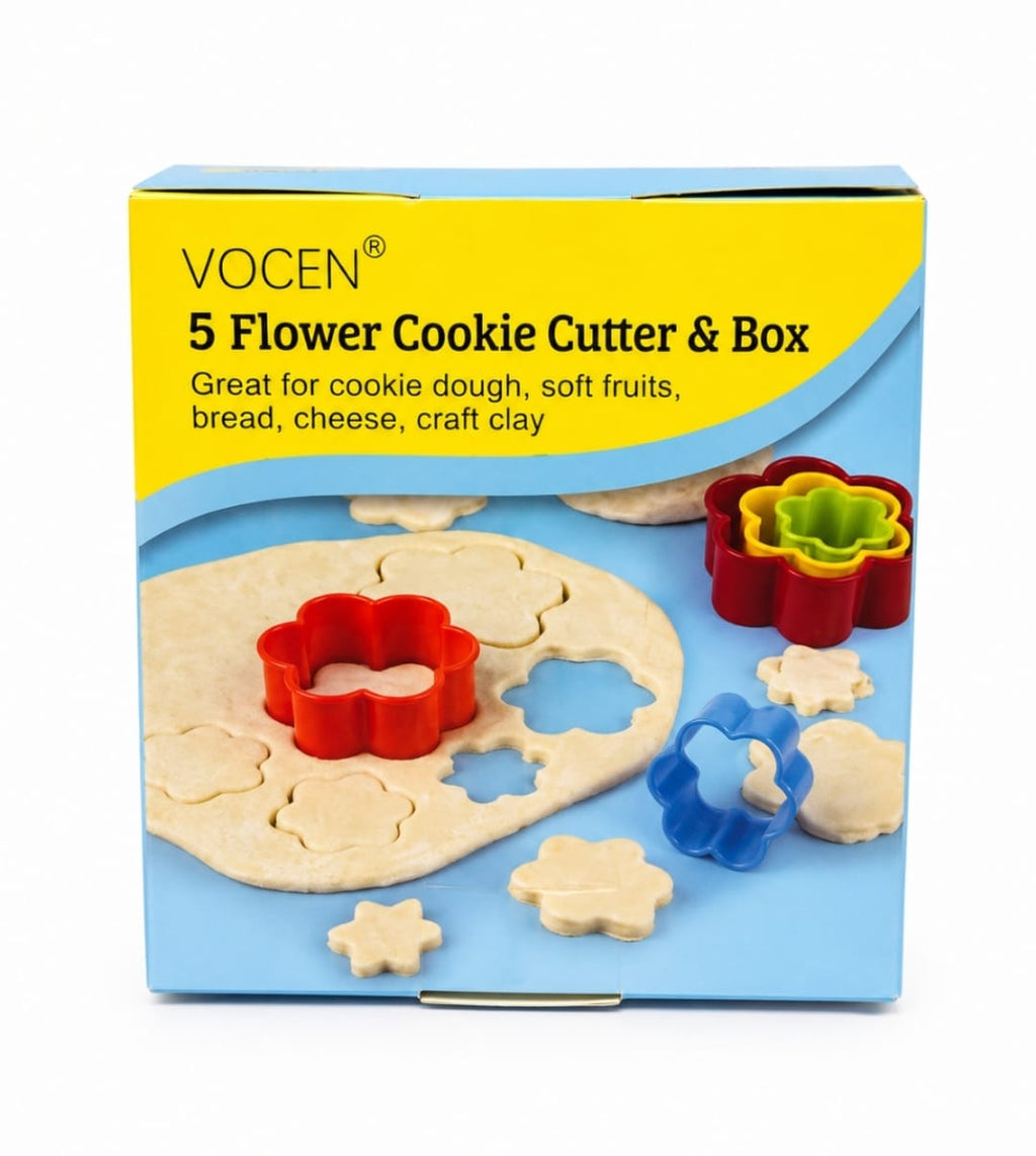 5-Piece Flower Cookie Cutter Set | Baking & Sandwich Cutter | Gadget Master