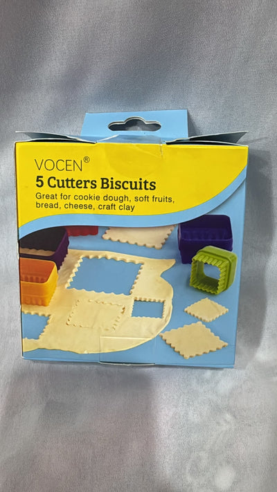 5-Piece Square Cookie Cutter Set – Biscuit, Pastry & Fondant Dough Cutter