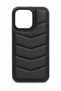 Luxury Black Quilted Leather-Style Case for iPhone 15 Pro Max