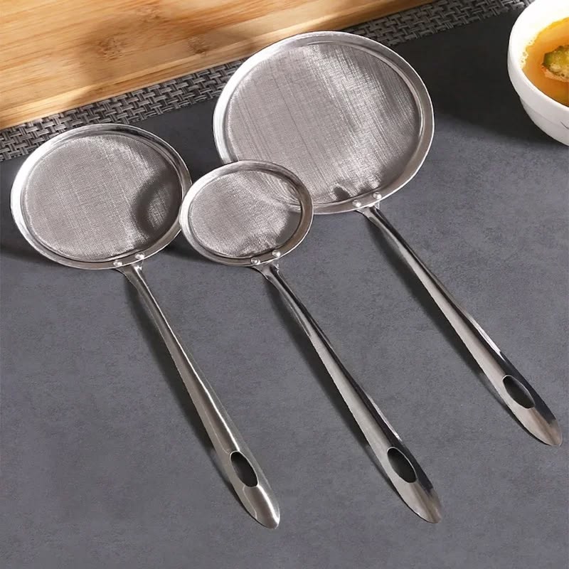 Stainless Steel Fine Mesh Kitchen Strainer with Long Handle