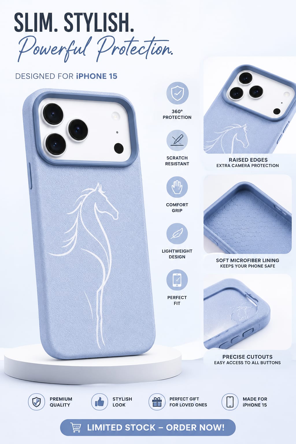 Luxury Horse Design Phone Case for iPhone 17 Pro Max