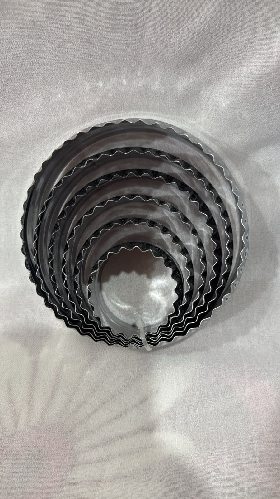 7-Piece Stainless Steel Round Fluted Cookie Cutter Set