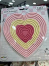 3-Piece Nesting Heart Silicone Heat Insulation Mat